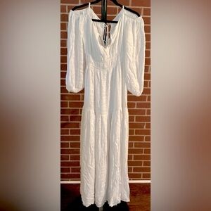 NWT L*Space Off‎ Shoulder Gauzy Smocked Boho Cottagecore Prairie Maxi Dress